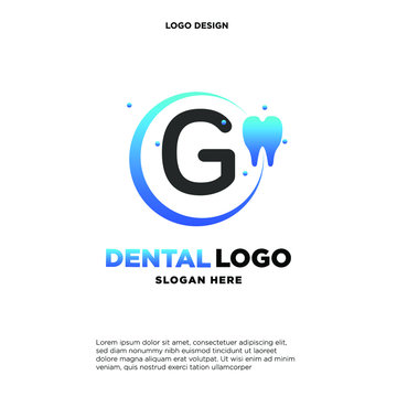 Initial Letter G Dental Logo Design Template
