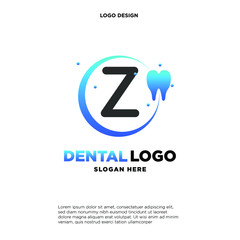 Initial Letter Z Dental Logo Design Template