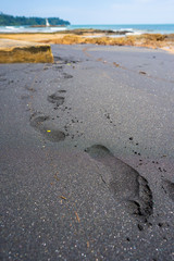 Obraz premium black sand on Nang Thong Beach in Khaolak