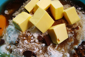 Mixed all the ingredient for chocolate chip cookies