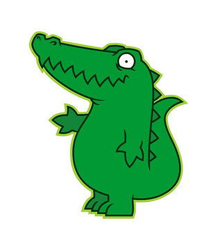 Affable alligator or croc cartoon character mascot