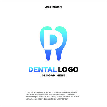 Initial Letter D Dental Logo Design Template