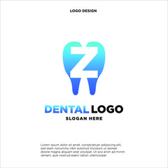 Initial Letter Z Dental Logo Design Template