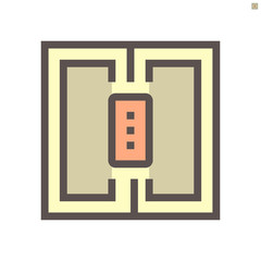 smart home and automatic door control technology vector icon design.