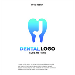 Initial Letter J Dental Logo Design Template