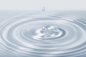 Water drop causing a ripple