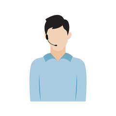 Isolated call center agent icon