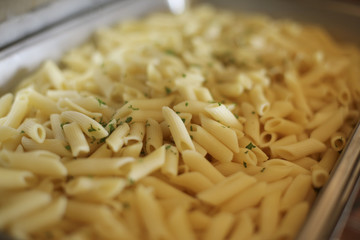 Penne with parsley flakes