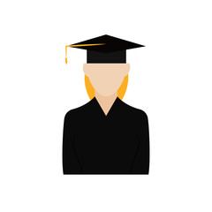 Isolated graduate student icon