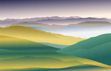 landscape mountains and forest  .vector illustration.