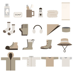 キャンプ用品２　服　靴　帽子　など