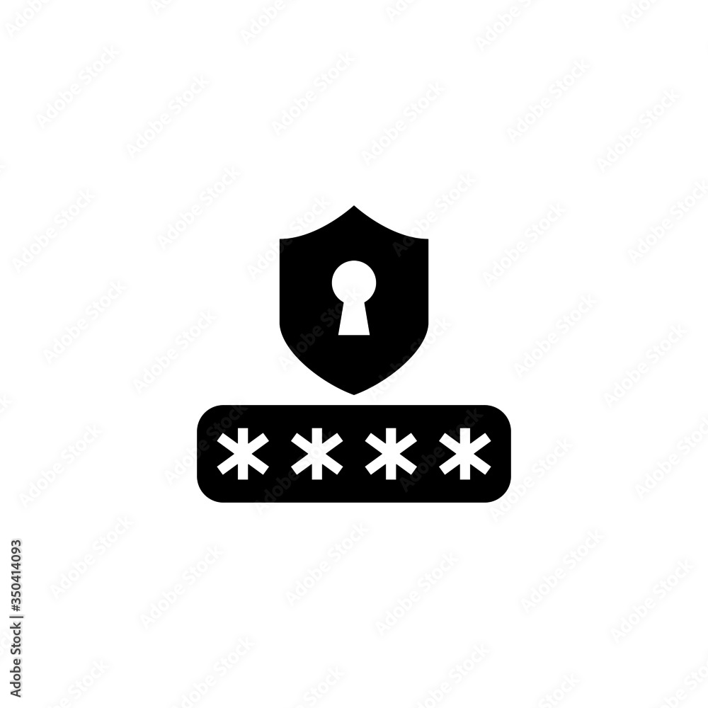 Poster security code vector icon in black solid flat design icon isolated on white background