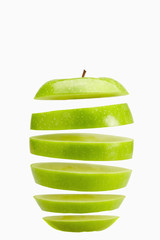 Green apple slices