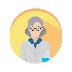 Isolated chemist biologist icon