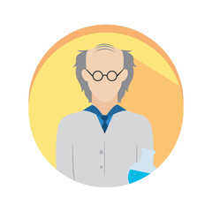 Isolated chemist biologist icon
