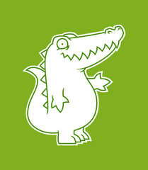 Alligator or crocodile silhouette cut out sticker