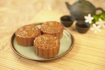 Close up image of mooncake