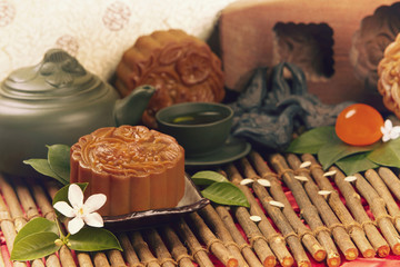 Close up image of mooncake