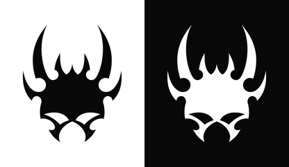Monster devil mask cut out vector icon