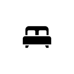 Double bed vector icon in black solid flat design icon isolated on white background