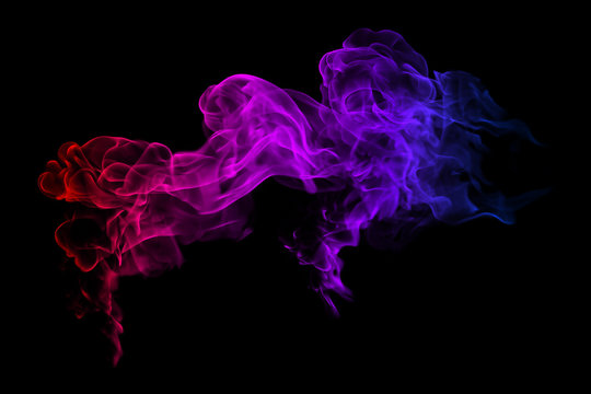 colorful smoke on a black background.