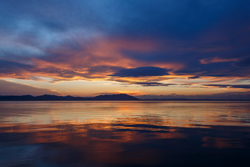 Obraz premium サロマ湖の夕景