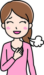 ホッと胸をなでおろす女性