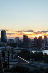 Perth City Skyline architecture, building, city, cityscape, landmark, Perth, travel, urban sunrise 