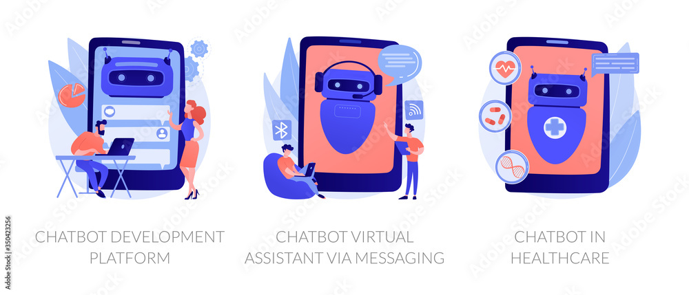 Poster chat bot, support automated technologies. chatbot development platform, chatbot virtual assistant vi