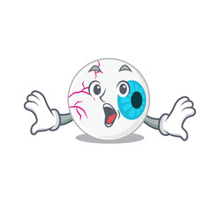 Eyeball mascot design concept having a surprised gesture