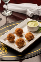 arancini balls stuffed with cheese