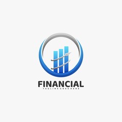 Vector Logo Illustration Financial Gradient Colorful Style