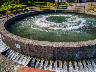 Naklejka premium 円形分水工 秋田県