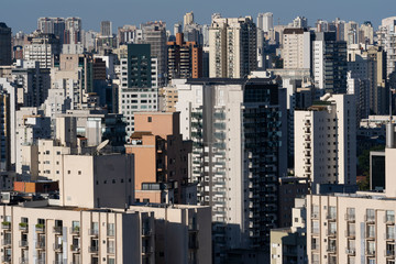 Panoramic view of the city of Sao Paulo, Brazil, South America.