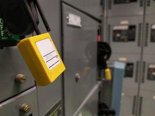 yellow lockout for control switch