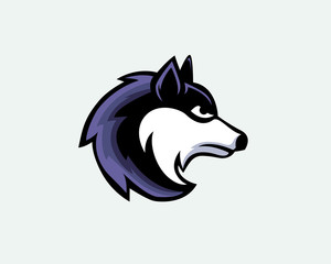 elegant Head wolf e-sport style logo design inspiration