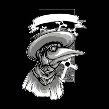 doctor plague t shirt illustration with cross