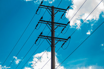 high voltage pole and wiring