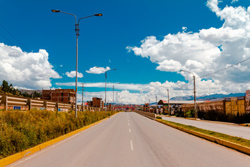 Cityscape with blue sky in South America