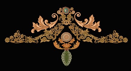 Decorated with elegant and luxurious patterns. Rococo, Baroque style, retro elements, invitation cards, textiles, wrapping paper and fabric design.