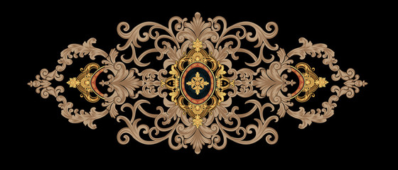 Decorated with elegant and luxurious patterns. Rococo, Baroque style, retro elements, invitation cards, textiles, wrapping paper and fabric design.