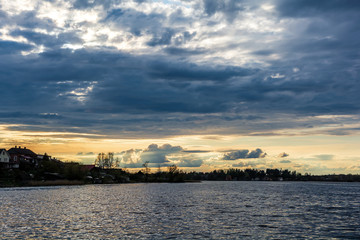 Sunset in the city of Sebezh, Pskov Oblast