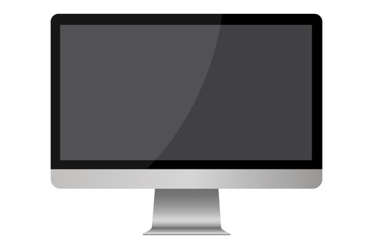 Monitor screen for desktop. Blank screen for pc. Vector image of a flat display. Stock Photo.