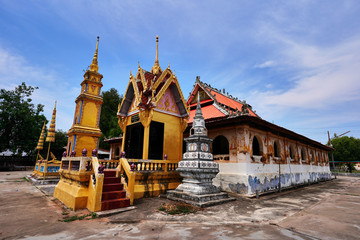 Wat Photharam an old temple built since reign of King Rama III by people of Laos who migrated from Vientiane located at Ban Dong Bang, Na Dun, Maha Sarakham