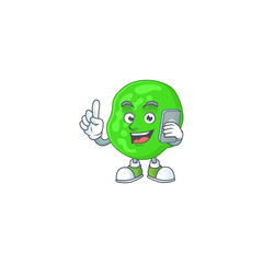 cartoon drawing concept of sarcina ventriculli speaking with friends on phone