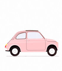 vintage car on white background