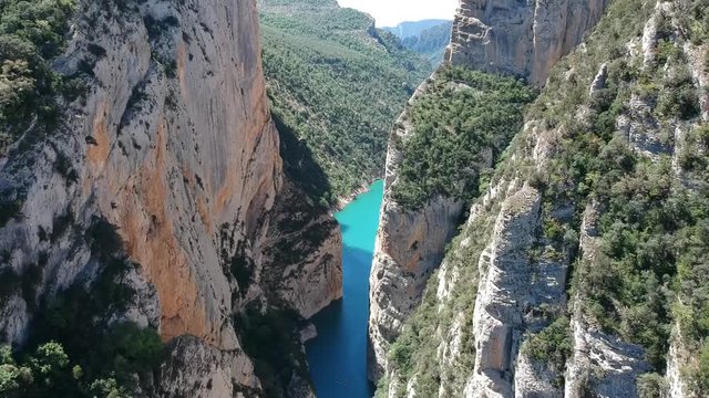 Views of Mont-Rebei Canyon located in the spanish Pyrenees