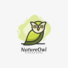 Vector Logo Illustration Owl Night Mascot Cartoon Style.