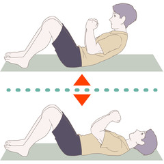トレーニング、クランチ、腹筋
