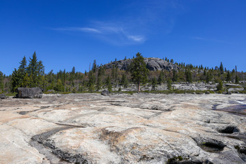Fototapeta na wymiar Moonscape of Granite and Rock Mountain at the Top of Bassi Falls